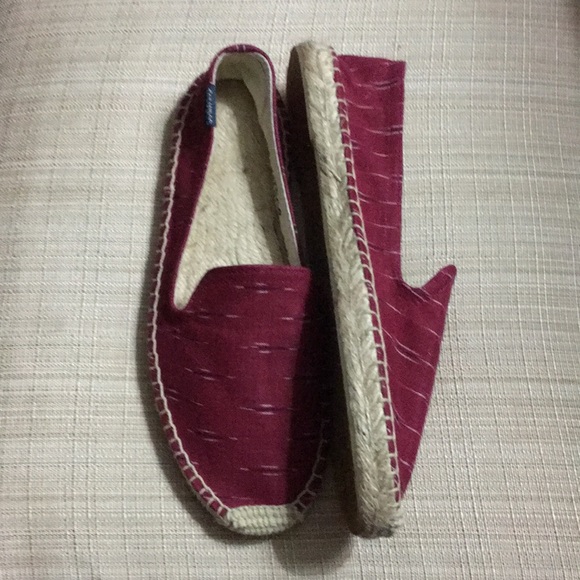 Soludos Shoes - Soludos Brick Red Patterned Slip On Espadrilles 6